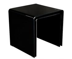 Glastisch 2tlg ausziehbar Wohnzimmer Esszimmer Küche Glas schwarz Tisch Beistelltisch BHP Alana B154076-4