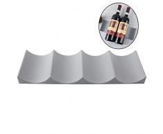 Gurxi Flaschenhalter Weinständer Kunststoff Weinständer rutschfeste Flaschenregal Rotwein Weinregale Europäischen Stil Weinregal für Küche Arbeitsplatte Speisekammer Kühlschrank 1 Artikel (Grau)