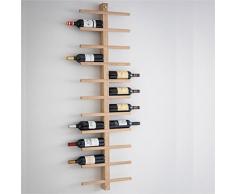 CKB Ltd® 22 Flaschen Large Wall Mounted Wine Rack Weinflaschen-Wandhalter Flaschenregal Wandregal Raw Oak - Rohe Eiche - Hölzerne Weinflasche Lagerung Rackhalter Für Bar Home Küche