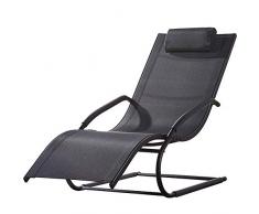 JFFFFWI Qualität Modern Europe Style Tragbarer Klappcampingstuhl Metall Lounge Chair Bunter Strandklappstuhl im Freien (Farbe: Schwarz)