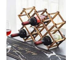 Weinregal, Holz, für 10 Flaschen, faltbar, freistehend, für Zuhause, Küche, Schrank, Holzregal, Aufbewahrung, rustikale Arbeitsplatte, Dekoration, Organizer Traditionell