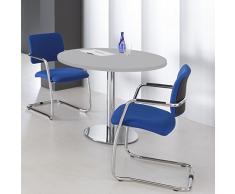 WeberBÜRO Optima runder Besprechungstisch Esstisch Küchentisch Tisch Lichtgrau Rund Ø 100 cm