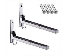 Zusammenklappbare Regalhalterungen - Hochleistungsklappbare Regalhalterung aus Metall für Tischbänke, Regalscharnier zur Wandmontage Platzsparende DIY-Halterung, Maximale Belastung: 110 lb 2 STÜCKE