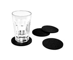 FILU Filzuntersetzer rund 8er Pack (Farbe wählbar) schwarz - Untersetzer aus Filz für Tisch und Bar als Glasuntersetzer / Getränkeuntersetzer für Glas und Gläser