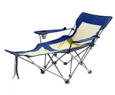 PFSYR Sonnenliege Gartenliege Angelstuhl Mesh Gaze Klappstrandstuhl - Zwei-Personen-Außenliege sitzen (Color : Blue Yellow, Size : One Size)