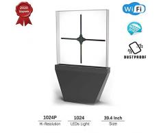 BESTSUGER 3D Hologram Fan Anzeige Upgraden 39.4Inch Acryl-Abdeckung Hologram Werbung Vitrine 1024P Hallo-Auflösung mit Smart WiFi APP-Steuerung für Shop-Upscale Ausstellung