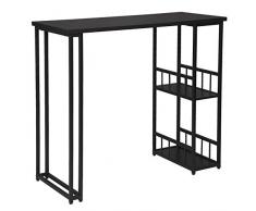 WOLTU Bartisch BT25sz Stehtisch Bistrotisch Bartheke Tresentisch, mit 2 Ablagefläche, Metallgestell, MDF, 120x50x105cm(BxTxH), Schwarz