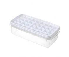Silikon-Eiswürfelschale mit Deckel Eiswürfelform Quadratische Form Eiswürfelbereiter mit Aufbewahrungsbox und Schaufel Küchenbar Werkzeug, Weiß