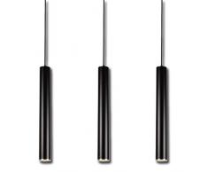 LED Pendellampe Pendelleuchte Rund Hängeleuchte Aus Aluminium Hängelampe Schwarz Warmaweiß Für Cafe Hotel Esszimmer Küche Warmweiß 3Stück Esstischleuchte Retro Industrie Innenl Leuchte Beleuchtung