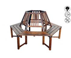 ABC Home Garden Gartenbank Baumbank Rundbank, Feuerbehandelt, Braun