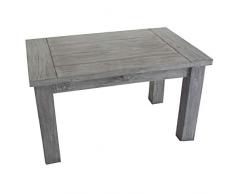 Strandgut07 Massiver Teaktisch Kaffeetisch Loungetisch Beistelltisch 80x50x45 Gartenmöbel grau…