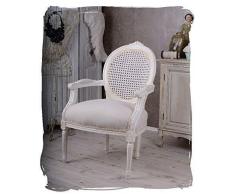 BAROCKSESSEL ANTIK MEDAILLON Sessel Louis-Seize Stil Netz Weiss Palazzo Exclusiv