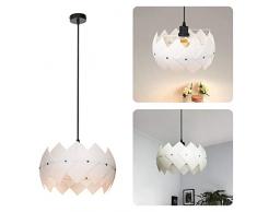 GBLY Pendelleuchte E27 Weiß Wohnzimmerlampe Φ30cm Höhenverstellbar Modern-Design Esstischlampe für Schlafzimmer Wohnzimmer Esszimmer Flur (ohne Birne)