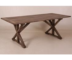 Casa Padrino Vintage Teak Esstisch Rustic Grey 170 x 95 cm - Landhaus Stil Tisch Teakholz