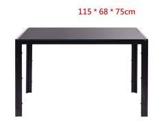 Essgruppe Tischgruppe Esstisch Stuhl Set Tischgruppe Esstischgruppe Sitzgruppe Esszimmergarnitur Glas Metall Esstisch (Schwarz, Nur Tisch (115 * 68 * 75))