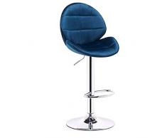 Moderne Barhocker Esszimmerstuhl Barhocker Frisierstühle Höhenverstellbar (60~80 cm) Drehstühle, Frühstücksstuhl mit Rückenlehne, Samtkissen, Maximale Belastung 150 kg, (Blau, Grau, Dunkelgrün) Th