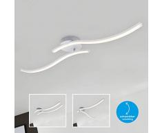 Briloner Leuchten LED Deckenleuchte, Deckenlampe 2-flammig, 1.400 Lumen, 3.000 Kelvin (warmweiß), 18 Watt, Aluminiumfarbig, 782x120x110mm (LxBxH)