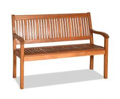 COSTWAY Gartenbank Holz Parkbank, Massive Holzbank bie 320kg belastbar, Gartenmöbel Sitzbank für Terrasse, Balkon, Garten 126x63x91cm