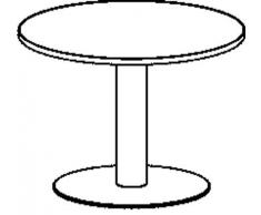 Konferenztisch, rund mit Säulenfuá, Durchm.xH 900x 720 mm, Plattenfarbe ahorn, Säule silber, Tellerfu