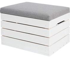ISO TRADE Sitzbank Sitzhocker aus Holz mit Stauraum belastbar bis 150 kg Weiß 40x50x35 cm 3636