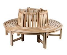 Trendy Home GmbH Baumbank Rundbank Teakholz Holzbank Gartenbank Teakbank 180 cm Massivholz