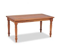 Tidyard Batavia Style Stuhl Fein geschliffenes Teakholz Massivholz Esszimmerstuhl Sessel Natur oder mit 3 Stück Stuhl Braun