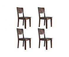 MASSIVMOEBEL24.DE Stuhl Sheesham 45x43x90 grau lackiert Metro POLIS, 4er Set