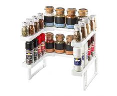 KREHMANN Stackable Gewürzregal, Küchenregal zur platzsparenden Aufbewahrung, praktischer Organizer für den Schrank