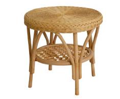 Rattan-Tisch / Beistelltisch Rund in der Farbe Honig - Versandkostenfrei in DE