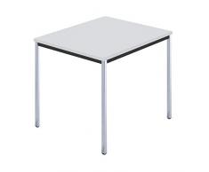 Rechtecktisch, Vierkantrohr verchromt, 800 x 800 mm grau - Aufenthaltsraum Aufenthaltsräume Besprechungstisch Besprechungstische Besuchertisch Besuchertische Kantinenmöbel Kantinentisch Kantinentische Konferenztisch Konferenztische Mehrzwecktisch