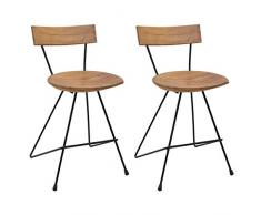 Tidyard 2er Set Esszimmerstühlen Esszimmerstühle Stühle aus massivem Teakholz,Wohnzimmerstuhl Küchenstühle 40 x 40 x 79 cm