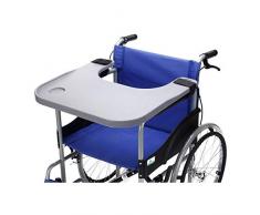 WUHX Herausnehmbarer Rollstuhl-Ablagetisch mit Getränkehalter, tragbarer Schreibtisch für Behinderte und Schreibhilfen, für Rollstühle von 16 bis 18 Zoll