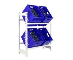 Getränkekistenregal 1000 x 810 x 300 mm, 2 Ebenen, 100 kg Tragkraft/Ebene, WEISS