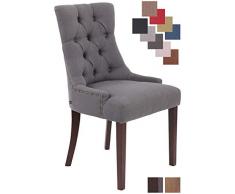 CLP Esszimmerstuhl Aberdeen Mit Hochwertiger Polsterung Und Stoffbezug I Polsterstuhl Mit Gestell Aus Kautschukholz I Sitzhöhe Von 50 cm Dunkelgrau, antik