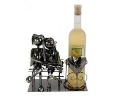 Spetebo Metall Weinflaschenhalter - Motiv Liebespaar - Deko Flaschen Halter Wein Ständer