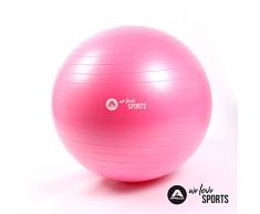 Apollo Gymnastikball 65cm, robuster Fitnessball und Sitzball Ink. Pumpe Rückenschonender Gymnastikball fürs Büro, Yoga, Pilates - Yoga-Ball fürs Workout - Farbe: Pink