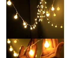 AOOKEY Lichterkette 10 Meter 80 LED Globe Lichterkette Warmweiß für Weihnachten, Hochzeit, Party, Zuhause sowie Garten, Balkon, Terrasse, Fenster, Treppe, Bar, etc