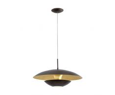 EGLO Hängeleuchte, Stahl, E27, Braun, Gold, 48 x 48 x 110 cm
