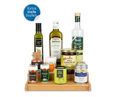 cookenia - Gewürzregal für Arbeitsfläche aus Bambus - Gewürzständer und Küchen-Organizer für Gewürzaufbewahrung - Gewürzregal stehend