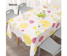 QWERTYU Tischdecke Druck Farbe Hochzeit Geburtstagsfeier Tischdecke Rechteck Schreibtisch Stoff Wischtuchabdeckungen Wasserdicht, Zitrone, 180
