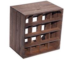 Kistenkolli Altes Land Weinregal 16er dunkel Maße 40x40x27cm Regalkiste Flaschenablage Weinregal Apfelkiste/Weinkiste (1er Set Weinregal 16er dunkel)