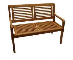 Gartenbank Paolo 2-Sitzer Eukalyptus Hartholz Teakfarbig lasiert