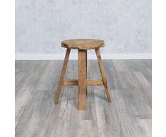 Teak-Hocker / Stuhl / Beistelltisch / Holzhocker FRED / Ø30cm / H 45cm