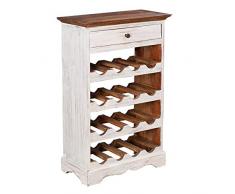 Riess Ambiente Edles Weinregal LA Fleur Massivholz Landhausstil Flaschenregal Shabby Chic weiß Regal Weinflaschen Weinschrank