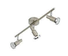Briloner Leuchten LED Deckenstrahler, Deckenleuchte, Spot, matt-nickel, 3xLED, GU10, 3 W, schwenkbar 2991-032B