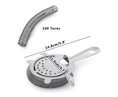 SKY FISH VKING Cocktail Strainer, Stainless Steel Cocktail Strainer Stainless Steel Colander Strainer Bar Trainer with 4 Forks