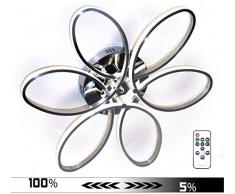 Dimmbar Neutralweiß + FB XL 60cm LED Deckenlampe Deckenleuchte Blume Design Leuchte Lampe kalt 48W Lewima Sakura