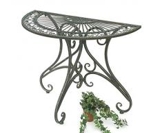 DanDiBo Tisch Halbrund Wandtisch Halbtisch 130434 Beistelltisch aus Metall 90 cm Gartentisch Konsole