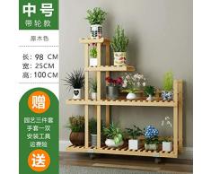 HONIC 20% Blumen-Rack-Anlagen Stehen Multi Holz-Regale Bonsai-Anzeigen-Regal Indoor Outdoor Indoor-Garten Terrasse, Balkon, Blumenständer: Model8