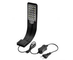 NICREW LED Aquarium Beleuchtung Leuchte Clip, Ultradünnes Aquarienleuchte mit Weiß und Blaulicht, Wasserdicht 24 LED Aquarium Licht, Schwarz